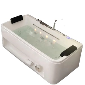Bain de massage tourbillon SPA acrylique grande <span class=keywords><strong>baignoire</strong></span> hôtel LED Jet Massage 2 personnes face jupe bain intérieur bain à remous - Product Image 2