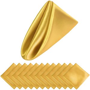Serviettes <span class=keywords><strong>de</strong></span> <span class=keywords><strong>table</strong></span> en satin doré réutilisables en gros pour les mariages, les restaurants, les événements et les fêtes - Product Image 2