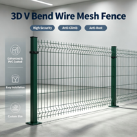Clôture en grillage métallique 3D galvanisé de haute qualité, recouvert de PVC. Clôture de sécurité anti-rouille, anti-escalade, à profil en V, taille et couleur personnalisées