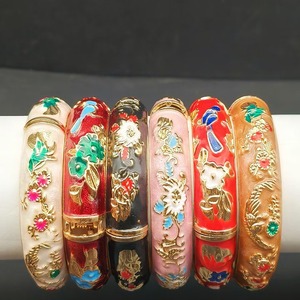 Ensemble de bracelets et joncs ethniques indiens en alliage d'argent tibétain, style vague cachemiri, pour filles, design rétro, origine Yiwu - Product Image 4