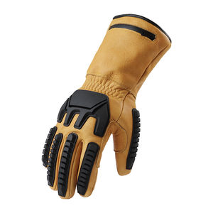 Guantes profesionales de dedo completo de piel de oveja, materiales de soldadura de aislamiento térmico, resistentes al corte, de silicona calentados - Product Image 3