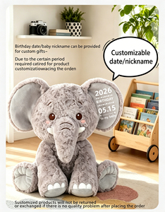 Peluche Elefantino di Compleanno, Morbido Giocattolo da Spremere, Copertina Ricamata in Rete, Decorazione da Scrivania Rilassante, Regalo per Bambini - Product Image 4