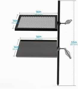 Parrilla Giratoria de Doble Capa para Fogatas, Altura Ajustable, Rejilla para Asar al Aire Libre, para Barbacoa - Product Image 2