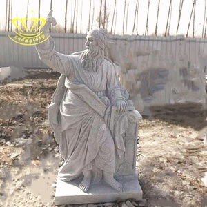 Nouveau Produit Pierre Art Marbre Statue <span class=keywords><strong>Parrain</strong></span> Tenant La Croix - Product Image 4