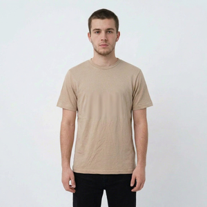 T-shirt pour homme en coton peigné 100 % écologique, unisexe, vente directe d'usine, impression personnalisée sérigraphiée. - Product Image 1