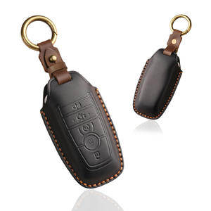 Étui pour clé de voiture en cuir, sac à clés, clé intelligente pour Ford Focus, Mondeo et Edge, en cuir véritable, pochette à clés artisanale - Product Image 5