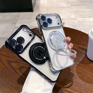 เคสโทรศัพท์มือถือแบบใสเคลือบแม่เหล็กพร้อมวงแหวนโลหะสำหรับ iPhone 17 16 15 14 13 12 11 Pro Max Air Plus - Product Image 2