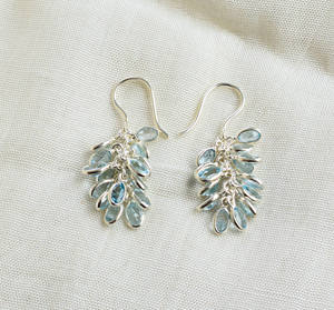 Pendientes de Topacio Azul Celestial en Forma de Gota con Plata 925, Estilo Moderno, Venta al Por Mayor - Product Image 1