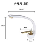Robinet de lavabo monocommande en céramique blanc haut de gamme, design créatif et minimaliste, pour eau froide et chaude