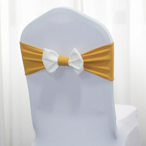 <span class=keywords><strong>Housse</strong></span> <span class=keywords><strong>de</strong></span> <span class=keywords><strong>chaise</strong></span> élégante à motif floral avec nœud papillon pour décoration <span class=keywords><strong>de</strong></span> <span class=keywords><strong>mariage</strong></span> en hôtel - Product Image 4