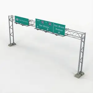Outdoor Galvanized Highway Roadway Variable Message Sign Board With Traffic Gantry