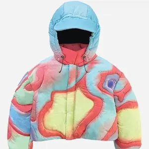 Winter Custom ized Sublimation Bedruckte Puffer jacke Geste ppte gepolsterte Jacke Bubble Jacket Men