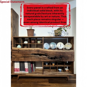 Chất Lượng Cao Bắc Mỹ Đen Óc Chó Rắn Gỗ Treo Tường Hiển Thị Lưu Trữ Giá Zen Phong Cách Đồ Nội Thất Cho Trang Trí Nội Thất Thanh Lịch - Product Image 2