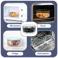Boîte à lunch empilable en verre borosilicate de haute qualité, récipients de préparation des repas, sans BPA, compatible micro-ondes, compatible lave-vaisselle, hermétique