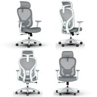 Chaise de bureau ergonomique pivotante de luxe au design moderne, avec dossier haut en tissu, support lombaire et hauteur réglable, idéale pour atelier