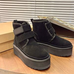 Bottes de neige classiques en cuir de luxe de haute qualité UGGss, hauteur genou, résistantes au froid extrême, pour l'extérieur, style décontracté - Product Image 4