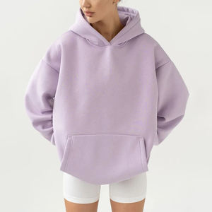 Sweat à capuche surdimensionné pastel pour femmes doux rose lavande pull sweat chaud épais polaire personnalisable sweats à capuche décontractés - Product Image 3