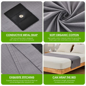 Draps plats en tissu maillé argenté à 15 % avec logo personnalisé, avec cordon de mise à la terre pour une guérison naturelle, certifiés OEKO - Product Image 4