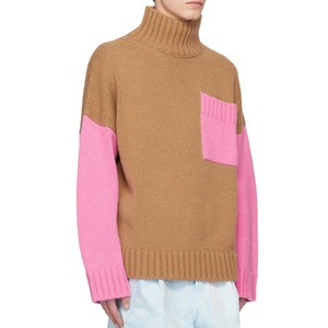 Suéteres de invierno de <span class=keywords><strong>cuello</strong></span> <span class=keywords><strong>alto</strong></span> para <span class=keywords><strong>hombre</strong></span>, prendas de punto cálidas de manga larga, suéter de lana de <span class=keywords><strong>cuello</strong></span> <span class=keywords><strong>alto</strong></span>, suéter de punto de gran tamaño - Product Image 2