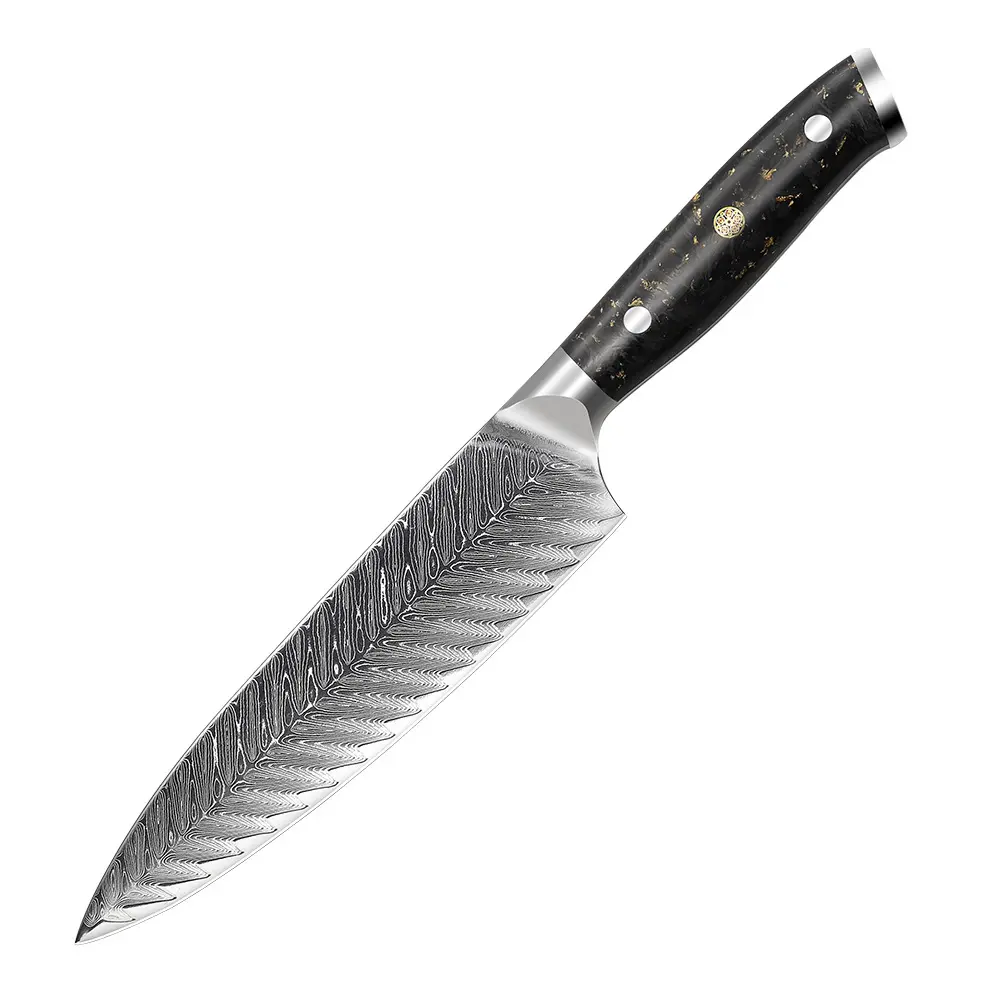 8 "faca do chef de cozinha estilo japonês faca aço maple leaf Damasco