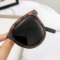 Lunettes de Soleil Pliables Rétro Unisexe TR90 à Verres Dégradés avec Étui, Protection UV400, Vente en Gros