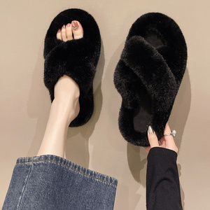 Comode pantofole da interno/esterno a banda incrociata comode scarpe da casa <span class=keywords><strong>con</strong></span> plateau aperte per l'inverno - Product Image 2
