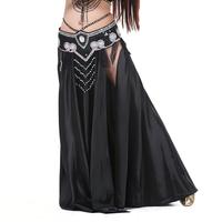 Jupe de danse orientale en polyester/rayonne de style arabe, fendue haute, sexy pour femmes, spectacle de scène