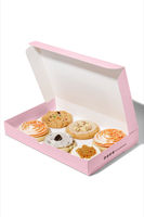 Boîte en papier carrée jetable à motifs colorés, nouveau style, la plus vendue, personnalisable pour donuts, pains et macarons