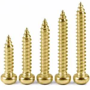 2.5Mm 3Mm Brass Bronze Hợp Kim Đồng H59 H62 Nickel Tin Mạ Chữ Thập Lõm Vòng Đầu Gỗ Khai Thác Vít Din7996