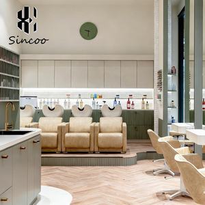 Chaise de lavage de cheveux haut de gamme moderne avec pédales et bassin en céramique pour salon de coiffure - Product Image 5