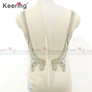 WDP-002 argent fait à la main broderie mariée Keering robe de mariée accessoire cristal Patch strass <span class=keywords><strong>Applique</strong></span> - Product Image 2