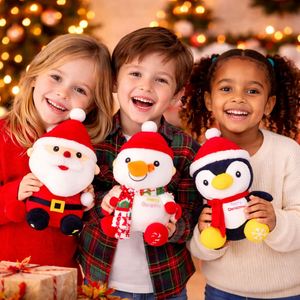 Random Plush Santa Snowman Reindeer Penguin Soft Cute Merry <b>Christmas</b> Gift for Kids - Product Image 3