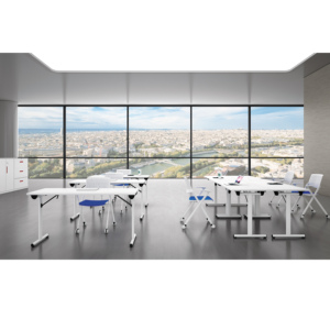 2019 Muebles de oficina modernos modulares Hierro rociado Metal Pata de melamina de madera vieja, Mesa plegable Mesa plegable - Product Image 4