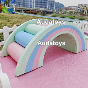 Équipement de terrain de jeu extérieur pour enfants Macaroon Pastel, équipement de jeu souple pour la location de fêtes d'enfants - Product Image 3