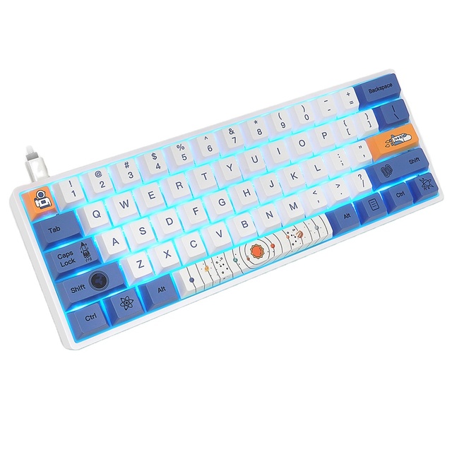 Hot Selling 60% Skyloong Solar System Theme Keycaps Mechanical Gaming Keyboard for Gamer >=1000 Pieces