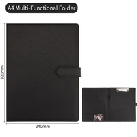 Porte-documents de direction en cuir PU A4 avec logo personnalisé, organiseur de documents professionnels, porte-fichiers