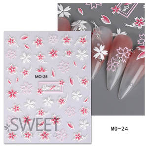 Nuevas pegatinas florales en relieve para <span class=keywords><strong>uñas</strong></span> de primavera, tulipán mate, Camelia, <span class=keywords><strong>margaritas</strong></span>, flores, diseño de hojas, decoración Simple, calcomanías con abalorios texturizados - Product Image 6