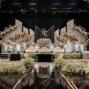 NIKA - Décor de scène de <span class=keywords><strong>mariage</strong></span> de luxe - Cadre métallique personnalisé - Grande décoration de <span class=keywords><strong>mariage</strong></span> - Ensemble de support d'arche ondulée - Product Image 3