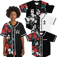 Maillot de baseball de conception de fleur nouvellement personnalisé pur logo et nom personnalisés Baseball Softball porter des manches courtes bouton complet