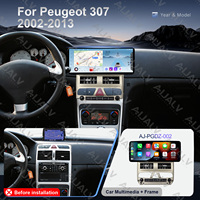 Écran tactile 12,3 pouces couleur champagne pour autoradio, GPS, aide au recul et lecteur CD pour PEUGEOT 307 2002-2013, lecteur Android pour tableau de bord