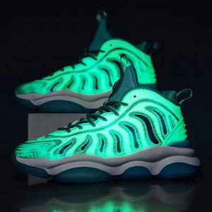 Teenagers <b>Basketball</b> Style Shoes High-Top <b>Basketball</b> Sport Shoes <b>Outdoor</b> Breathable Rubber Casual Leather Shoes <b>Basketball</b> Shoes - Product Image 2