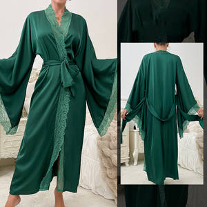 King Mcgreen Star nouveau peignoir long Robes à grandes manches vêtements de nuit solides dame élégante <span class=keywords><strong>robe</strong></span> de chambre de fête de mariage Sexy vêtements de détente - Product Image 4