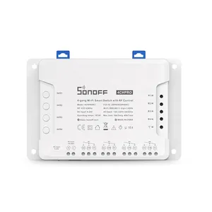 Sonoff-interruptor inteligente 4CHPROR3, 4 entradas, Wi-Fi, bricolaje, con Control RF, configuración de modos de trabajo, App eWelink