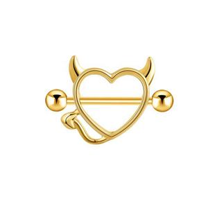 Кольцо для пирсинга сосков, ювелирное украшение, кольцо-щиток для сосков, очаровательное кольцо для груди «Дьявольское сердце», 14G, из нержавеющей стали, штанга-кольцо для сосков - Product Image 6