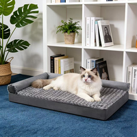 Lits Orthopédiques en Peluche pour Chiens – Luxe, Confortables, Durables, Résistants aux Morsures, Lavables – Modèle Rayé Classique et Tendance – Vente en Gros