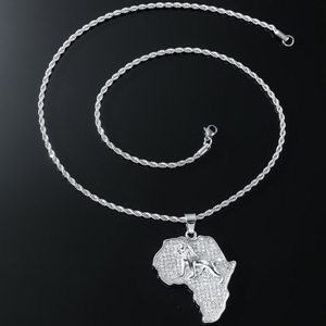 สร้อยคอจี้รูปสิงโตเรขาคณิตแบบเรียบง่าย สินค้าขายดีปี 2026 สร้อยคอผู้ชายสไตล์ฮิปฮอป ขายส่งเครื่องประดับ - Product Image 2