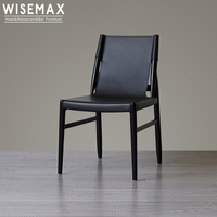 Meubles WISEMAX Mobilier de salle à manger Offre Spéciale Chaise de salle à manger moderne en cuir marron Siège en cuir pour restaurant en bois