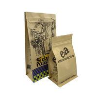 LOGO personnalisé 250g 500g 1000g Kraft sac de poudre de grain de café emballage alimentaire thé Cookie brun artisanat pochette avec valve et fermeture éclair