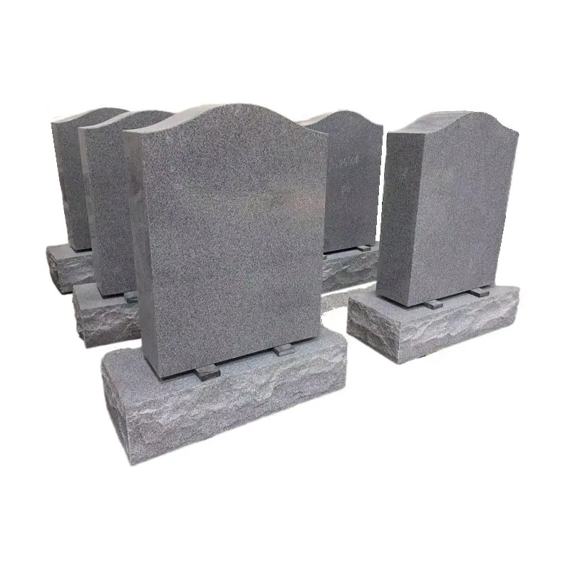 Low Cost Gray Granite Upright Headstones Blanks USA For Graves