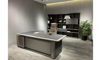 Bureau de direction moderne et personnalisable en bois massif de luxe, durable, avec tiroir, pour PDG et managers